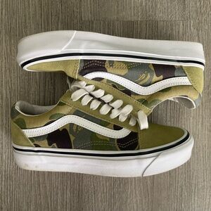 Vans x Bape Old Skool 36 Green Camo Mens Size 3.5 Womens Size 5 Used